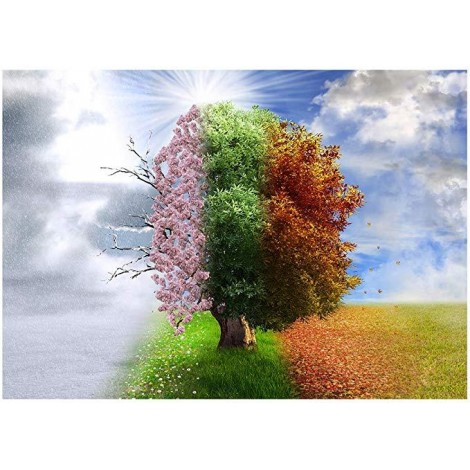 Four Seasons Dream Landscape Tree 5d Diy Diamond Painting Kits UK KN80145
