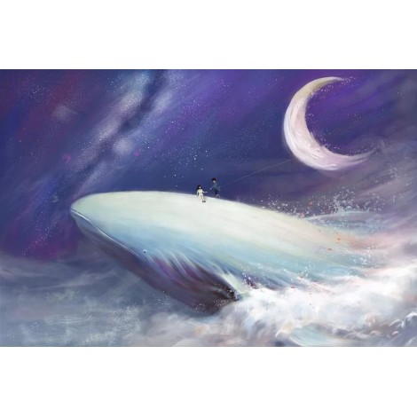 Moon Whale Pattern Embroidery 5D DIY Diamond Painting Kits UK VM92065