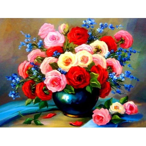2019 Oil Painting Style Flower Home Decor 5d Diy Diamond Painting Kits UK VM9676