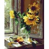 Best Oil Painting Style Yellow Sunflower Diy 5d Full Diamond Painting Kits UK QB5787