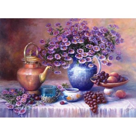 Flowers And Fruits Embroidery Art 5D DIY Diamond Painting Kits UK VM90975