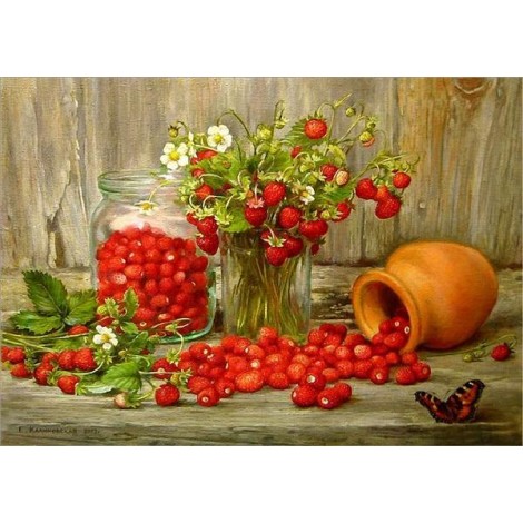 5D DIY Diamond Painting Kits Strawberry Flower Embroidery Mosaic Art VM90372