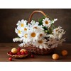 Cheap White Flowers 5d Diamond Cross Stitch UK VM1057