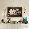 Cheap White Flowers 5d Diamond Cross Stitch UK VM1057