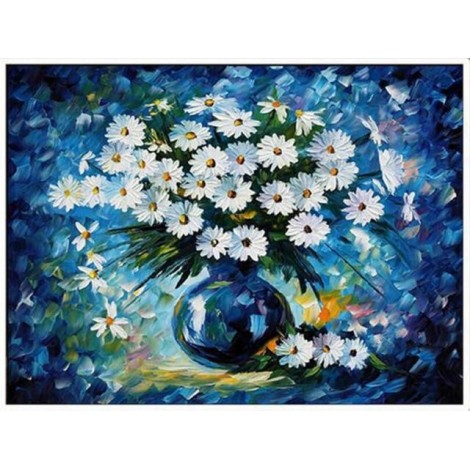2019 Oil Painting Style Colorful Flowers 5d Diy Diamond Painting Canvas Kits UK VM3538