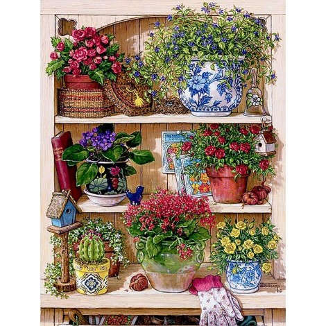 New Flower Rack Full Drill 5D DIY Diamond Painting Kits UK VM92108