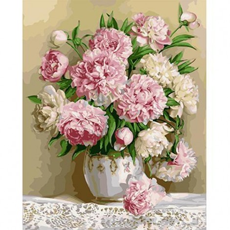 2019 Oil Painting Style Pink Flower 5d DIY Rhinestone Cross Stitch Kits UK VM8232