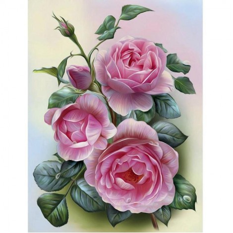 Popular Pink Modern Art Styles Flowers Diamond Painting Kits UK AF9343