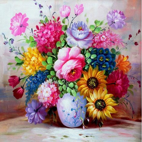 2019 Oil Painting Style Popular Flower 5d Diy Diamond Painting Kits UK VM39525