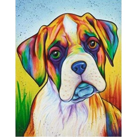 Watercolor Pet Dog Diy 5d Full Diamond Painting Kits UK QB5447