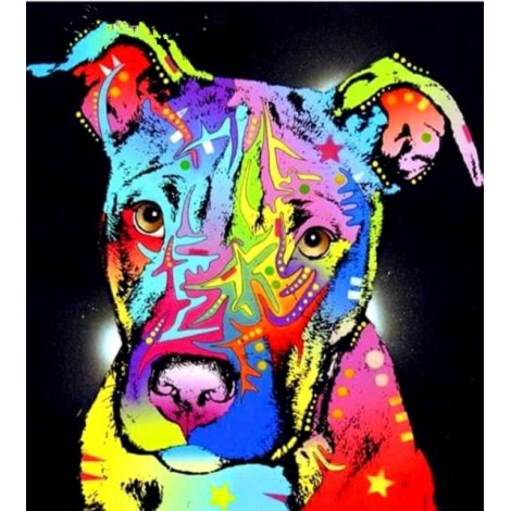 Colorful Modern Art Dream Dog 5d Diy Diamond Painting Cross UK VM1939