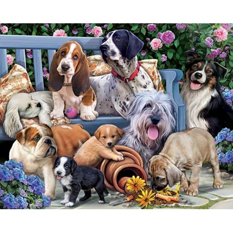 2019 Full Drill 5D DIY Diamond Painting All Dogs Are Friend Cross Stitch VM90174
