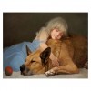 Oil Painting Styles Warm Little Girl Big Dog Diamond Painting Kits UK AF9378