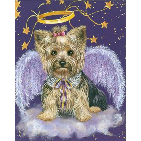 2019 Full Drill Rhinestones Dog Angel Cross Stitch Embroidery Diamond Kits VM90182