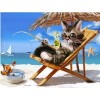 2019 Special Square Diamond Beach Cat 5d Diy Diamond Painting Kits UK VM7353