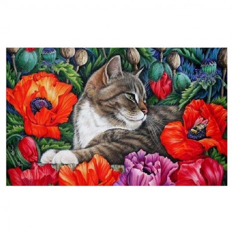 2019 Watercolor Cat 5d Diy Cross Stitch Diamond Painting Kits UK QB7042