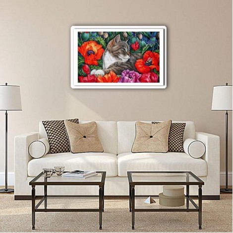 2019 Dream Style Cat 5d Diy Cross Stitch Diamond Painting Kits UK QB7043