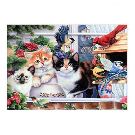 2019 New Hot Sale Cat 5d Diy Cross Stitch Diamond Painting Kits UK QB7091