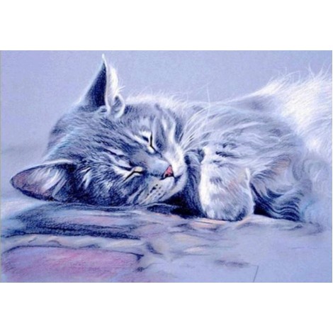 2019 New Hot Sale Cat 5d Diy Cross Stitch Full Diamond Painting Kits UK QB7007
