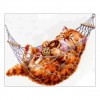 Cat On Hammock Pattern Mosaic Embroidery 5d Diy Cross Stitch Diamond Painting Kits UK QB7006