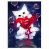 Cartoon Hot Lovely White Cat 5D Square Diamond Painting UK VM1133
