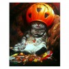 2019 Halloween Pumpkin Cat 5d Diy Cross Stitch Diamond Painting Kits UK VM8734