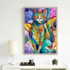 Watercolor Special Cat 5d Diy Cross Stitch Diamond Painting Kits UK QB7022