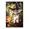 New Arrival Hot Sale Curious Cat Wears Magic Halloween Hat Diamond Painting Kits UK VM0057