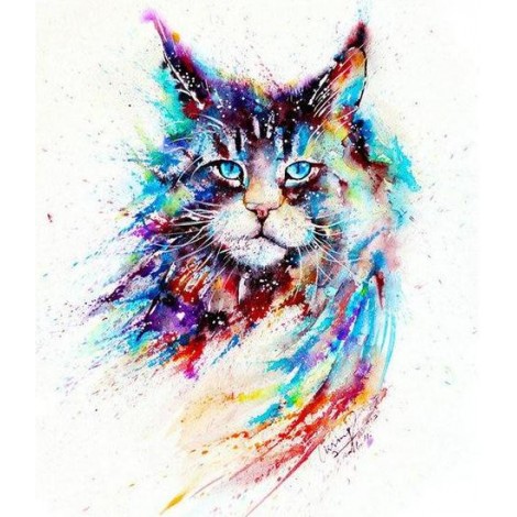 Oil Painting Style Pet Cat 5D DIY Cross Stitch Diamond Painting Kits UK NA0820
