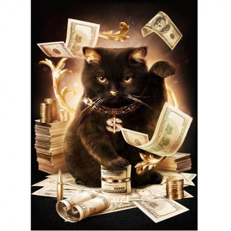 2019 Special Cool Black Cat Dollar 5d Crystal Diamond Painting Kits UK VM0016