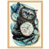 2019 Cheap Bizarre Cat And Clock 5d Diy Diamond Painting UK VM0050