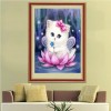Fantasy Dream Cute Cat And Lotus 5D Square Diamond Painting UK VM1125