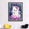 Fantasy Dream Cute Cat And Lotus 5D Square Diamond Painting UK VM1125