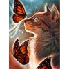 Affordable Best Gift Dream Cat And Butterfly 5D Square Diamond Painting UK VM1129