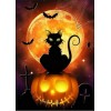 New Arrival Hot Sale Halloween Cat Pumpkin 5d Diy Rhinestone Stitch Kits UK VM4089