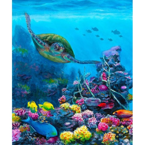 Oil Painting Style Full Square Drill Turtle 5D DIY Diamond Painting Kits UK NA0881