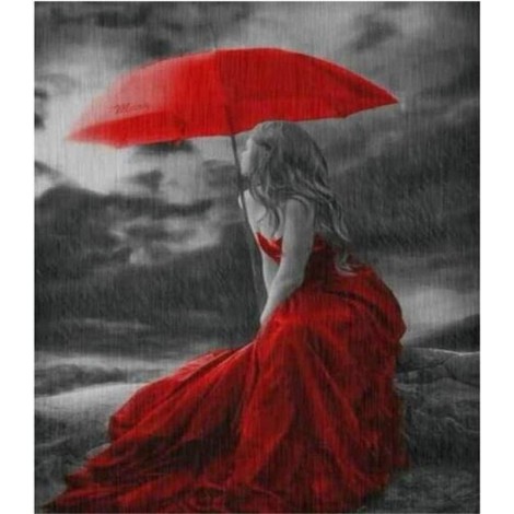2019 Modern Art Red Umbrella Woman Portrait 5d Diy Diamond Painting Kits UK VM9217