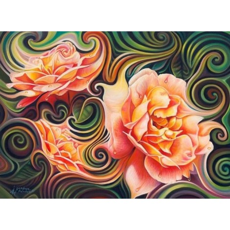 2019 Modern Art Pink Abstract Flower Pattern 5d Diy Diamond Painting Kits UK VM66865