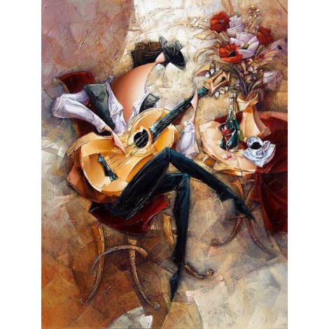 Modern Art Abstract Music Guitarist 5D DIY Diamond Painting Kits UK NB0061