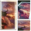 2019 Hot Sale Pink Trees On Top Of The Mountain Diamond Cross Stitch Kits UK VM1053