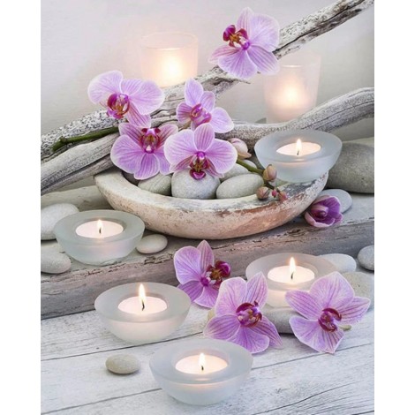2019 Special Flowers And Candles 5d Diy Diamond Painting Kits UK VM09220