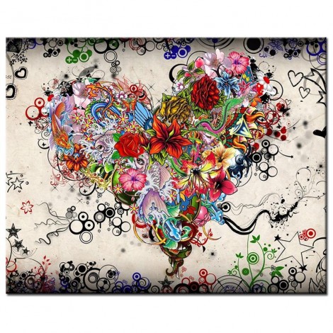 2019 Special Love Heart Flower Pattern Diy 5d Crystal Diamond Painting Kits UK VM20044