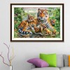 2019 New Hot Sale Tigers Family 5D Diy Diamond Mosaic Cross Stitch Kits UK VM7557