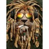 Special Lion Listening Music 5D DIY Cross Stitch Diamond Painting Kits UK NB0007