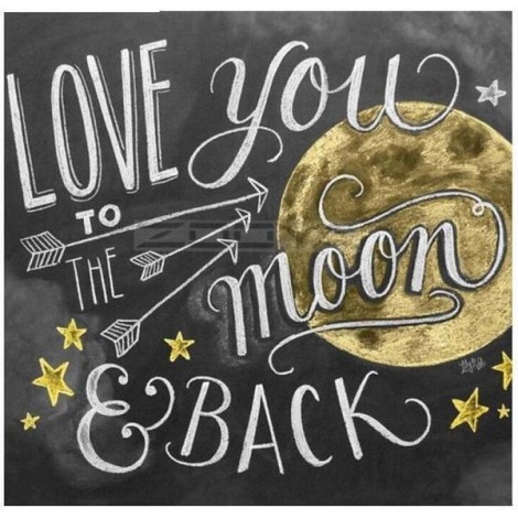2019 New Hot Sale LOVE You Moon Blackboard 5d Diy Diamond Painting Kits UK VM9098