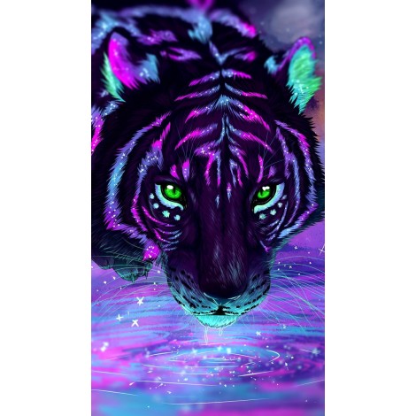 Special Dream Colored Tiger Close Up 5d Diy Diamond Embroidery Cross Stitch UK VM69501