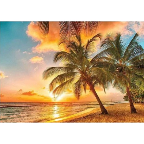 Hot Sale The Gold Charming Seaside Evening Diamond Painting Kits AF9571