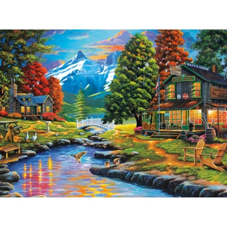 Autumn House Embroidery Mosaic Cross Stitch 5D DIY Diamond Painting Kits UK VM90548