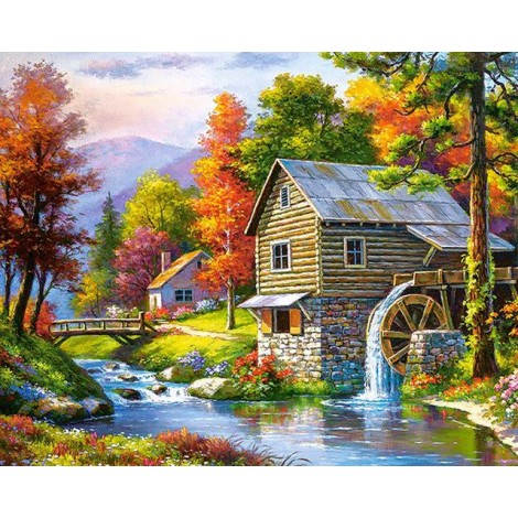 Lake Building Embroidery Mosaic Cross Stitch 5D DIY Diamond Painting VM90735