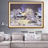 Hot Sale Winter Village Landscape 5d Diy Rhinestone Cross Stitch Kits UK VM01161